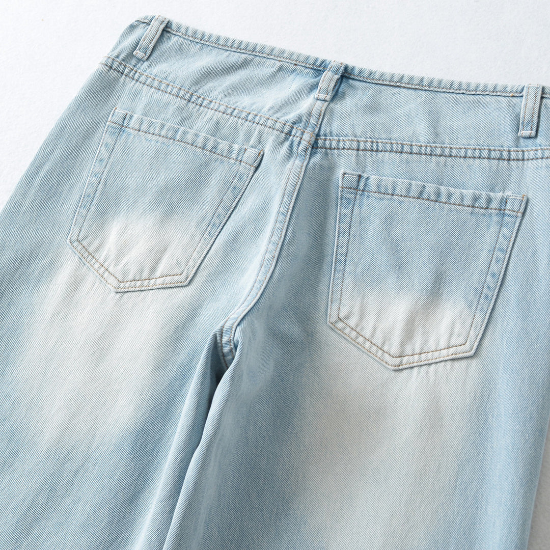Women Highwaist Cropped Jeans with straight cut and wide leg Amarae
