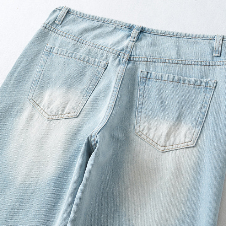 Women Highwaist Cropped Jeans with straight cut and wide leg Amarae