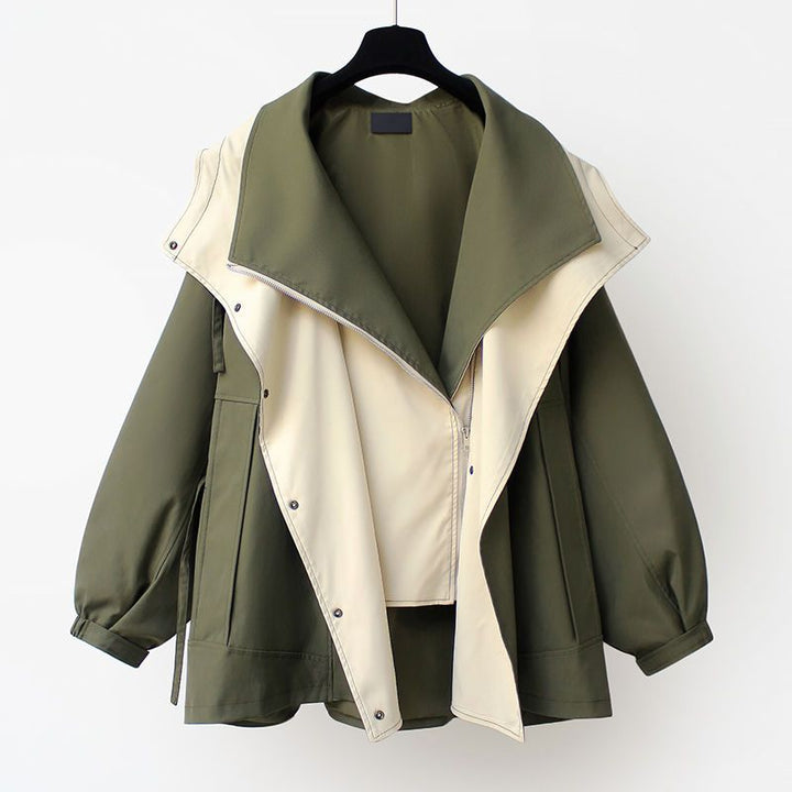 Ladies parka with removable collar and practical pockets Lune London
