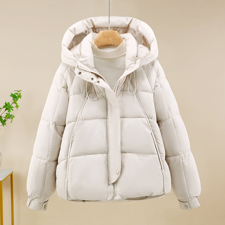 Ladies high-quality quilted functional coat with hood and insulating inserts Lune London
