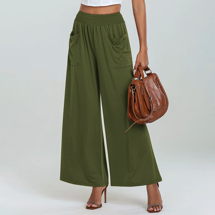 Women's Palazzo Pants with a Loose Fit, Elastic Waist and Convenient Pockets Lune London
