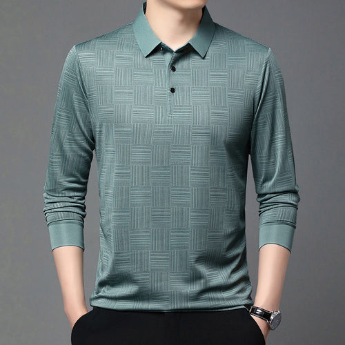 Men's polo shirt with a modern geometric pattern and a breathable structure Amarae