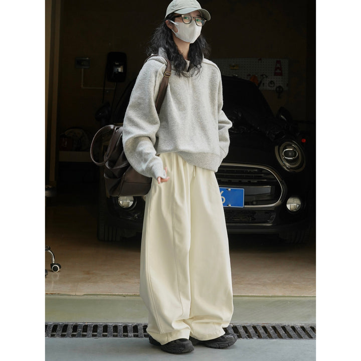 Women Extra Wide High-Waist Culotte Baggy Trousers with Drawstring and Soft Drape Amarae
