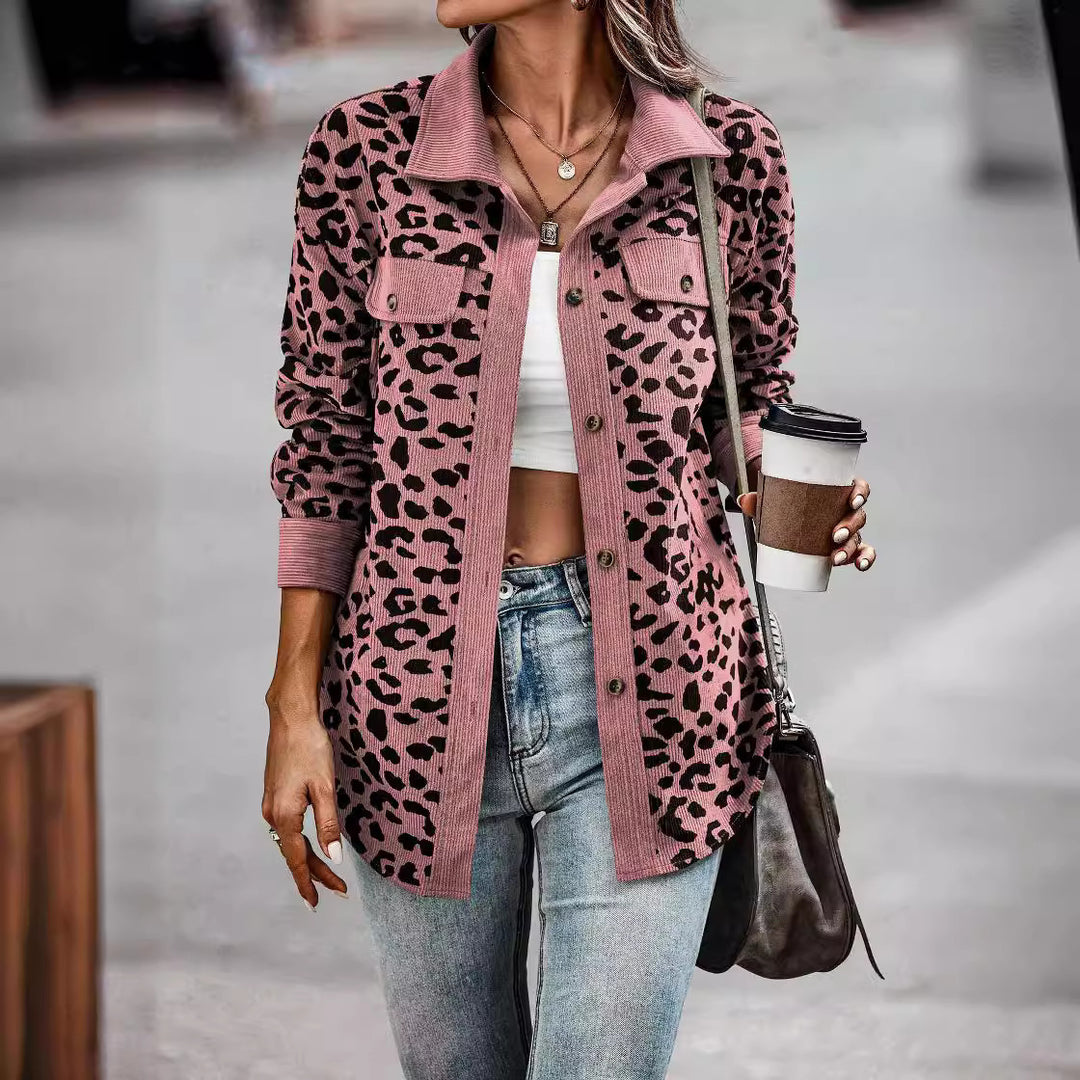 Extra large shirt for women with chic and stylish leopard print