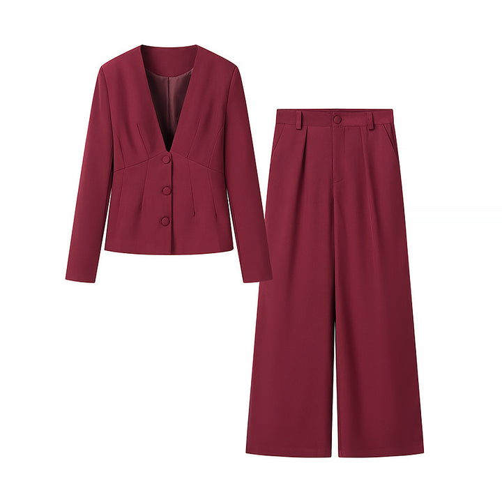 Women's tailored blazer with deep V-neck and contoured princess seam Amarae