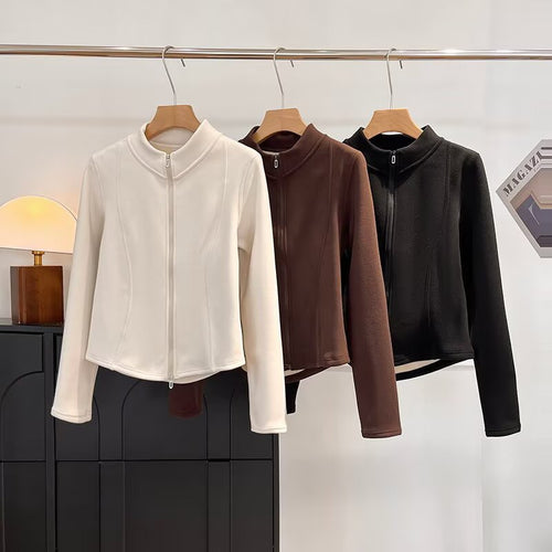 Veste en polaire pour femmes avec col montant innovant et coupe sportive Chic & Stil