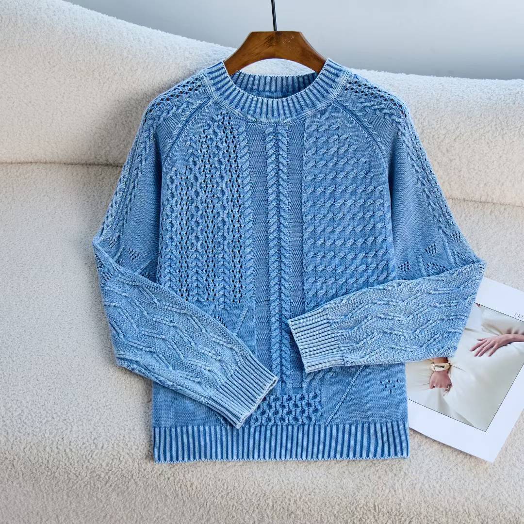 Pull féminin tendance avec design en câble texturé et encolure ronde Chic & Stil