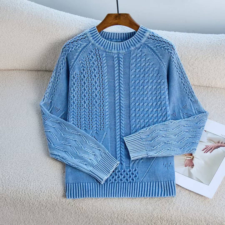 Pull féminin tendance avec design en câble texturé et encolure ronde Chic & Stil