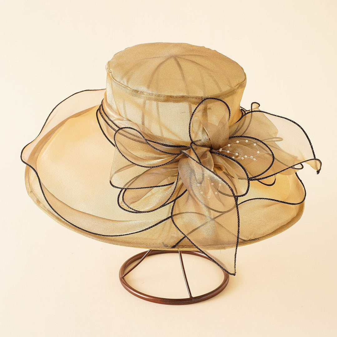 Ladies Elegant Sun Hat with Fine Mesh Structure and Romantic Bow Elements Lune London