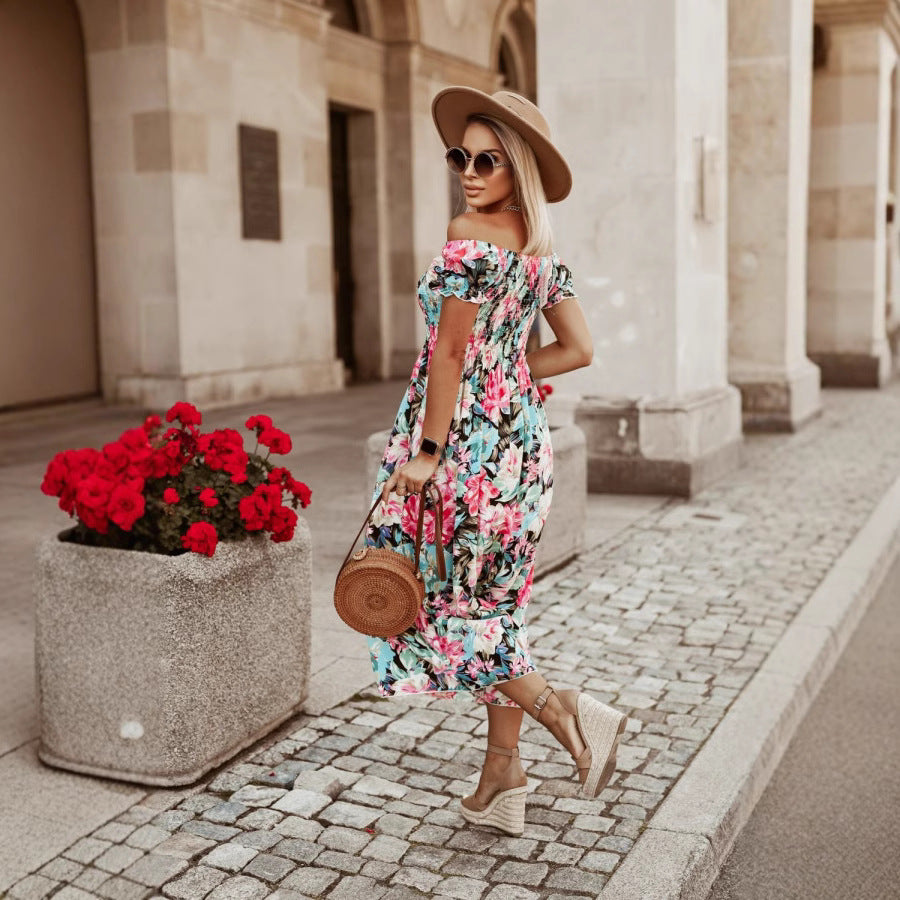Floral maxi dress for women with adjustable straps Lune London