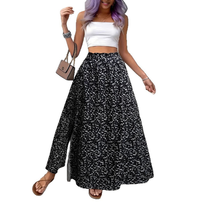Lune London Women's maxi skirt with floral pattern and side slit