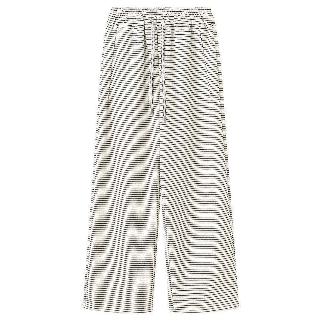 Women's Striped Relaxed-Fit Sweatpants with High Waist and Drawstring