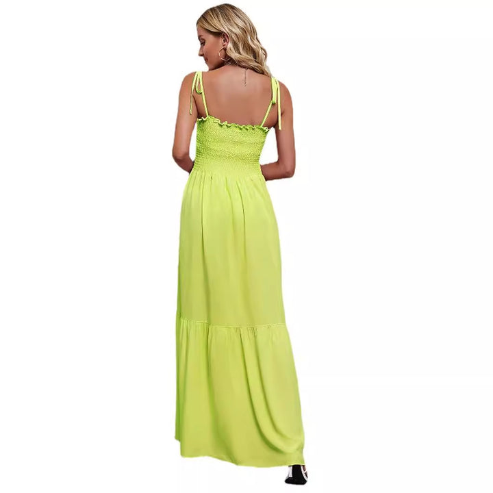 Women's maxi dress with elastic top and voluminous skirt Lune London