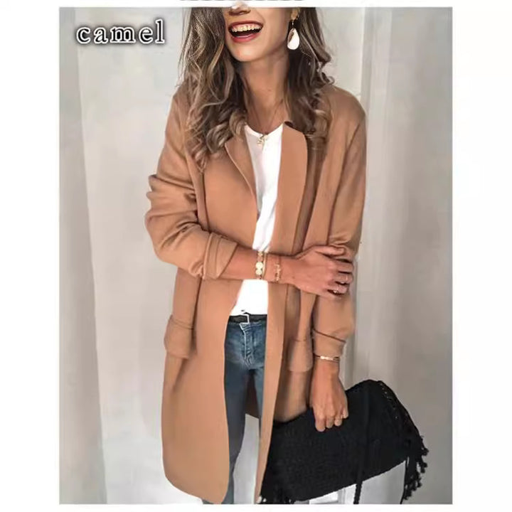 Ladies fashionable and stylish fleece coat with practical pockets Lune London