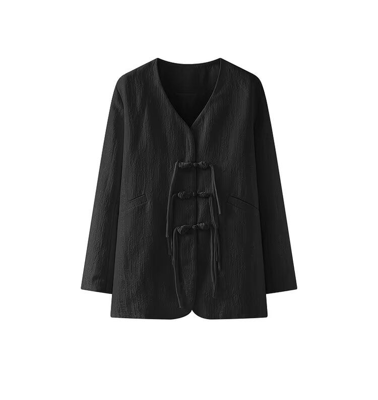 Veste élégante pour femme avec des détails de nœud artistiques Chic & Stil