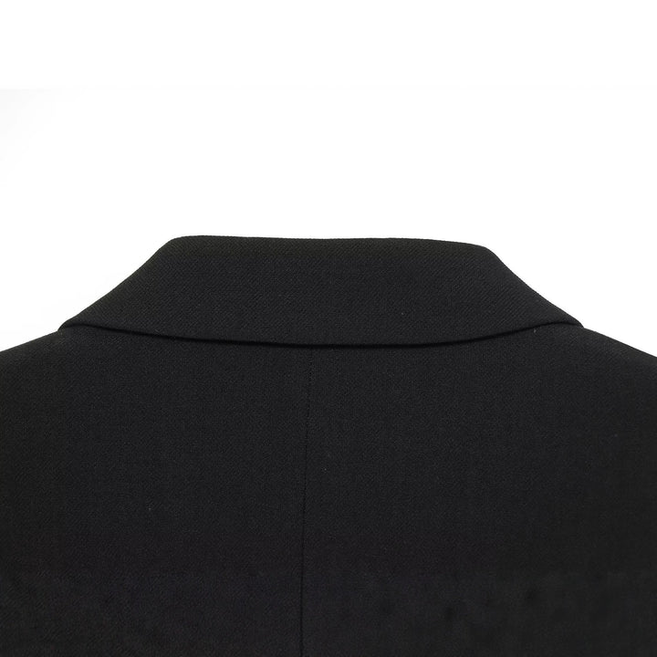 Women Single-Breasted Short Blazer with Notch Lapels, Structured Fit and Flap Pockets Amarae