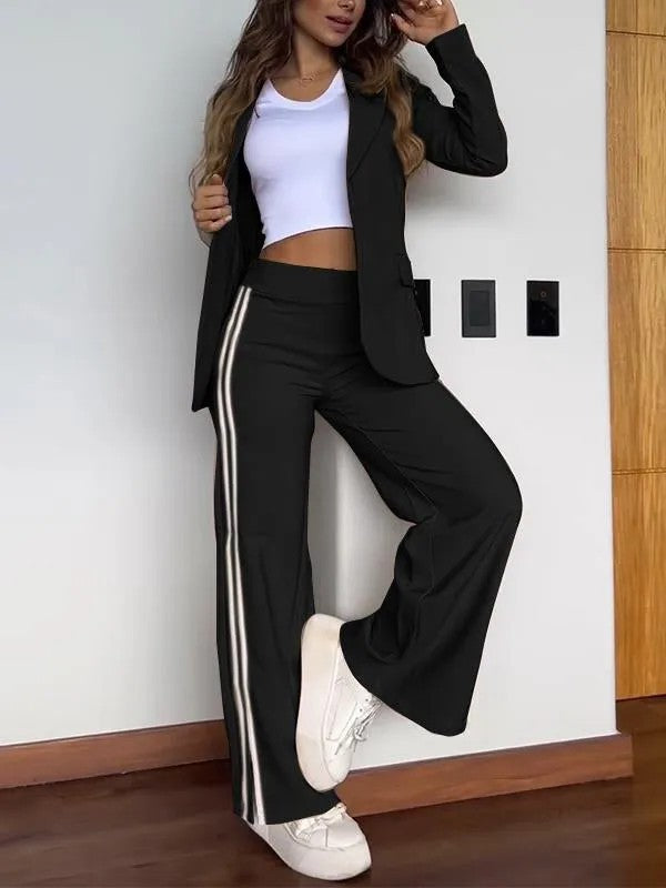 Elegant women's blazer set with wide trousers Amarae