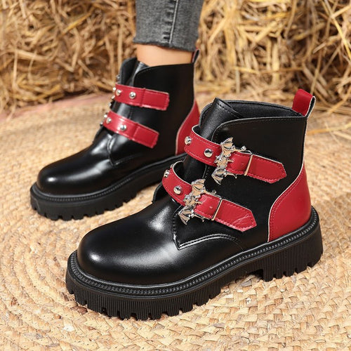 Ladies' boots with trendy buckles and robust profile Amarae