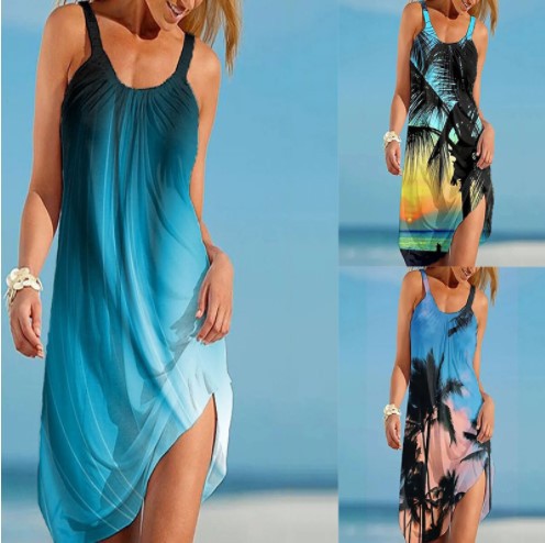 Women Tropics Printed Beach Poncho Dress Amarae