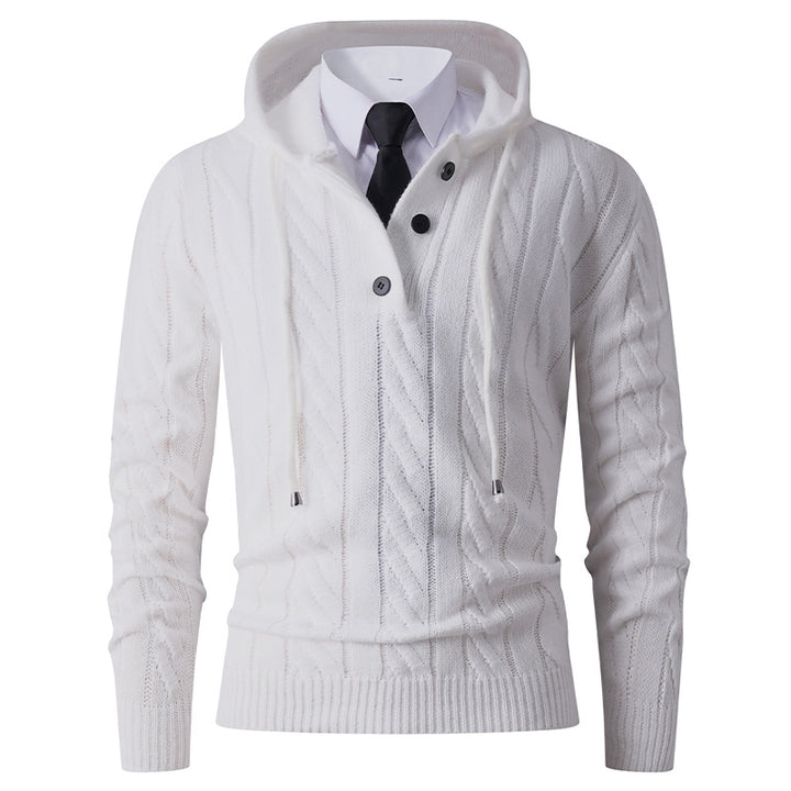 Men's knitted hoodie jacket with modern twisted pattern Lune London