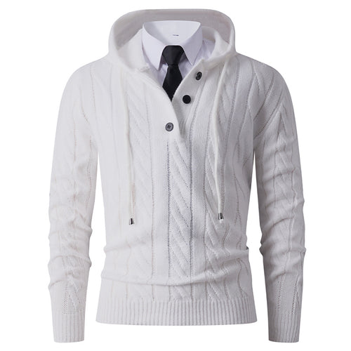 Men's knitted hoodie jacket with modern twisted pattern Amarae
