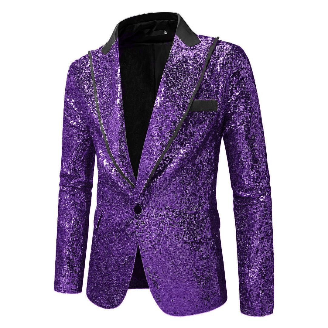 Men's Glittering Tuxedo Blazer Made Of High-Quality Satin Lune London