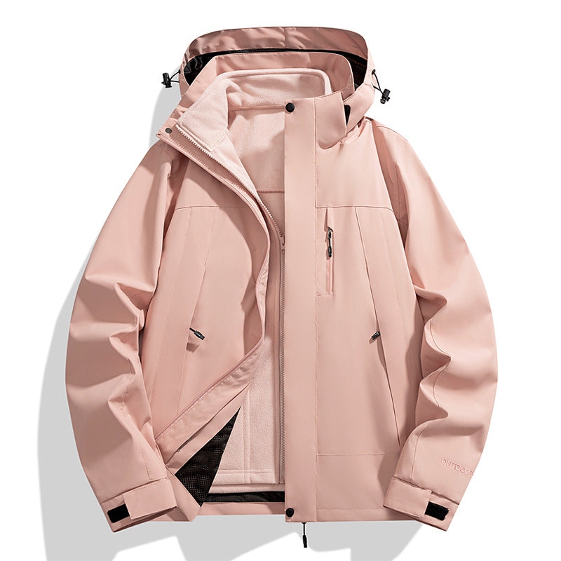 Men's Waterproof Softshell Rain Jacket with Fleece Lining and Adjustable Hood Amarae