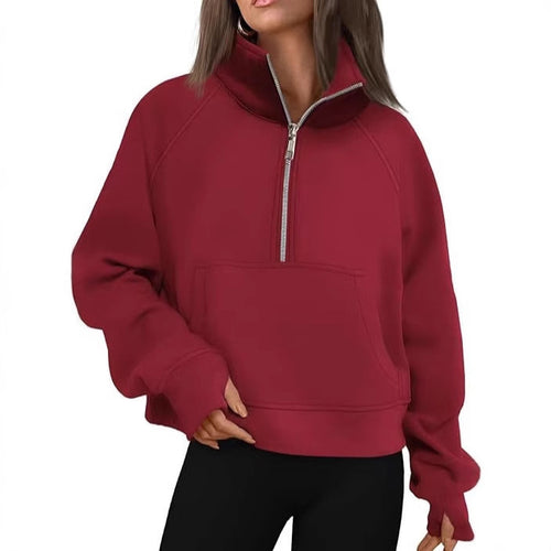 Women's sweatshirt with high collar and half-zip Amarae