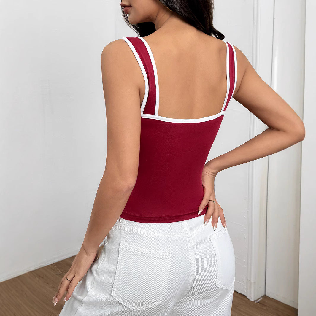 Haut ajusté pour femmes avec des détails de bretelles raffinés Chic & Stil