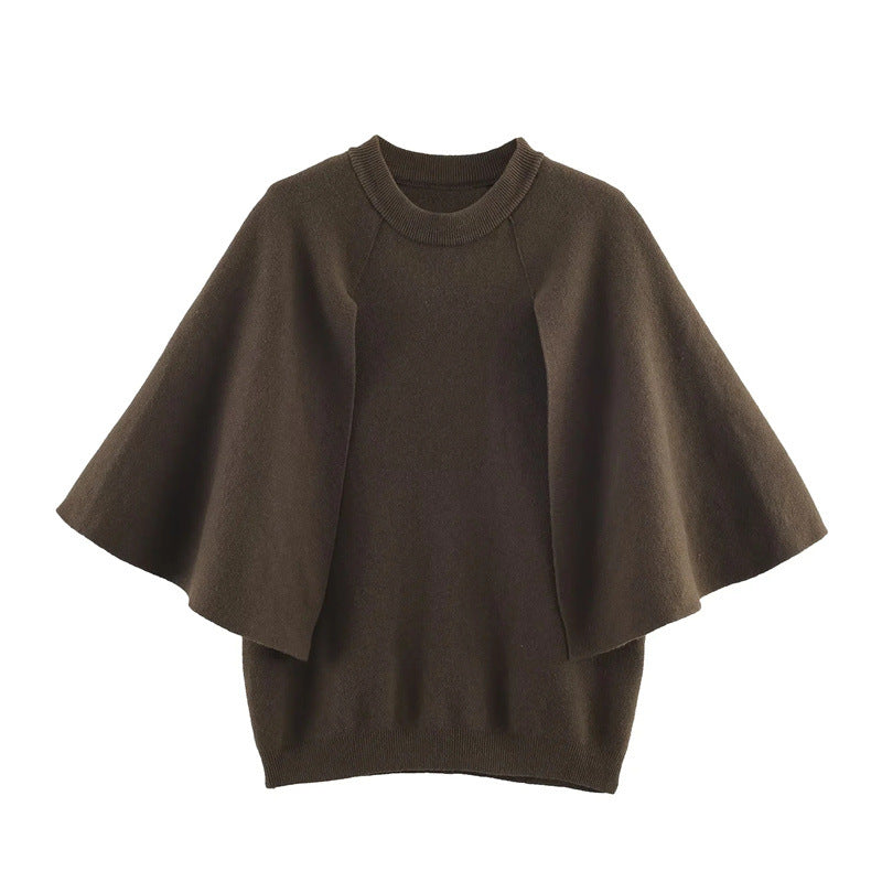 Ladies elegant oversized sweater with wide V-neck Lune London