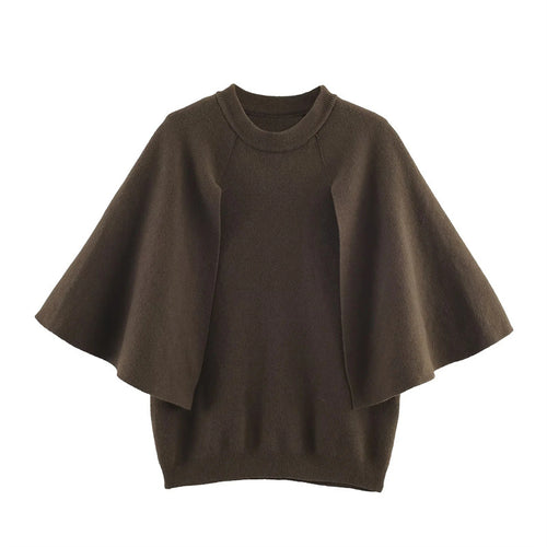 Ladies elegant oversized sweater with wide V-neck Amarae