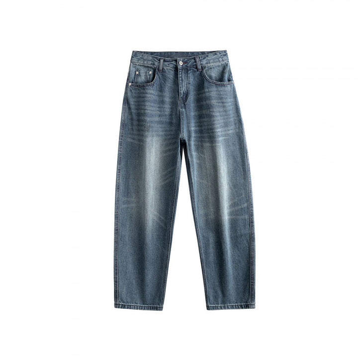 Men's relaxed fit jeans with high waist and used fade Amarae