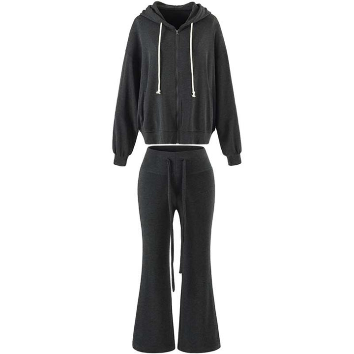 Women's Two-Piece Lounge Set with Zip Hoodie and Flared Jogging Pants Amarae