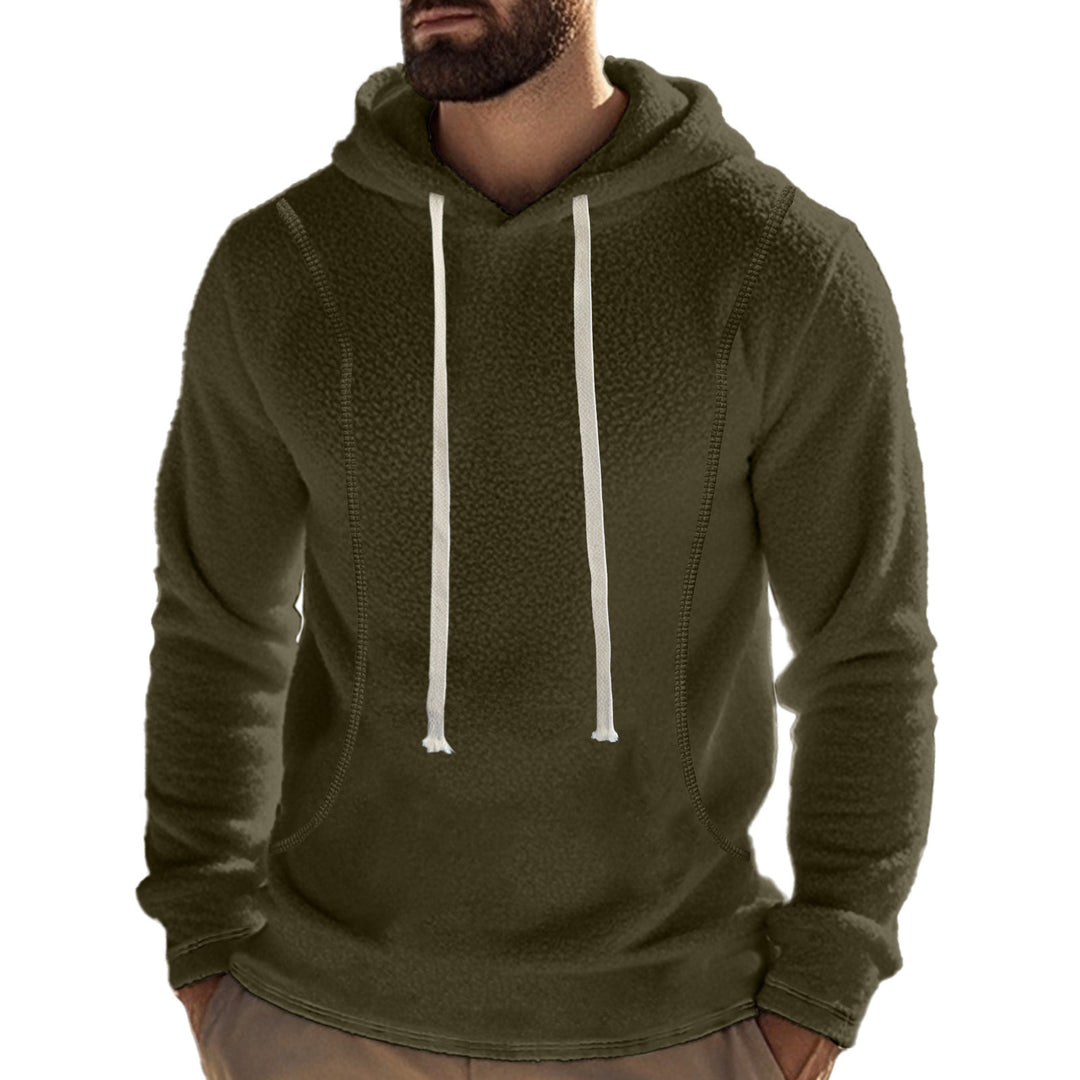 Men's soft fleece hoodie with contrast stitching Lune London
