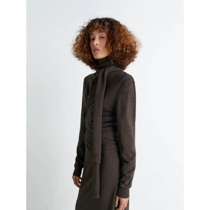 Elegant knitted coat for women with scarf Lune London