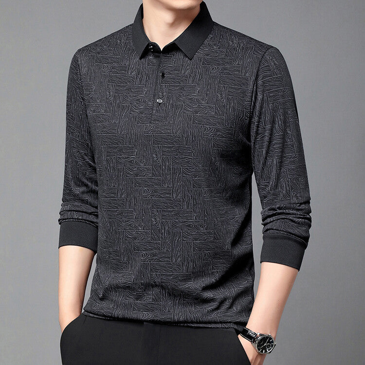 Elegant men's long sleeve shirt with textured design Lune London