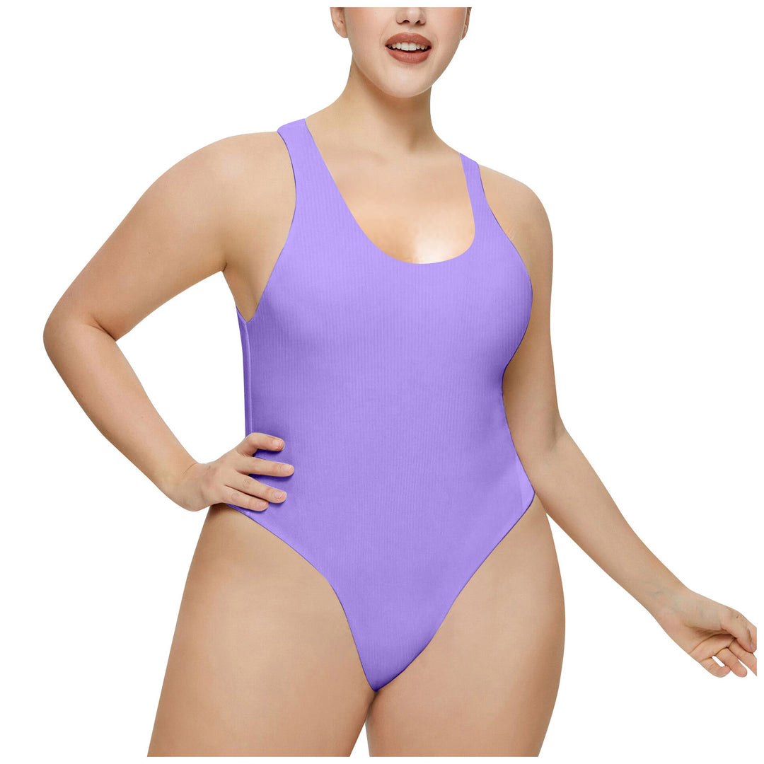 Ladies High Neck Ribbed Swimsuit Lune London