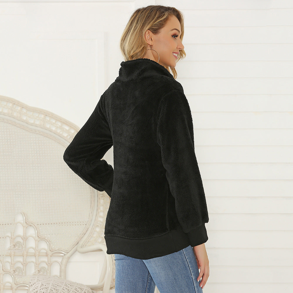 Ladies soft fleece jacket with striking camouflage detail Lune London