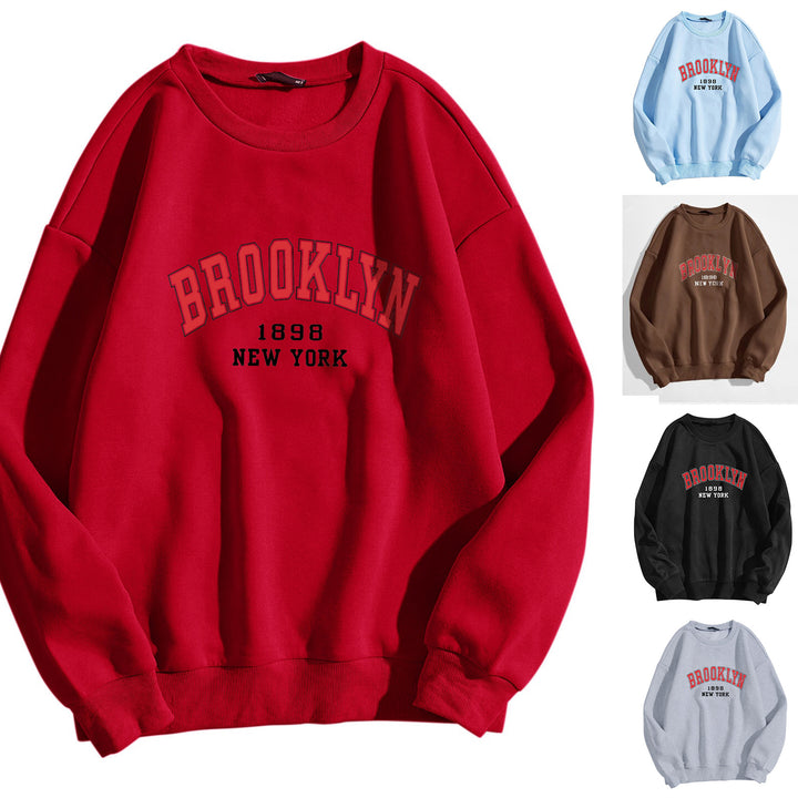 Women's casual oversized sweater with Brooklyn print Chic & Stil