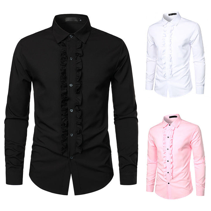 Men's Elegant Shirt with Ruffle Details Amarae