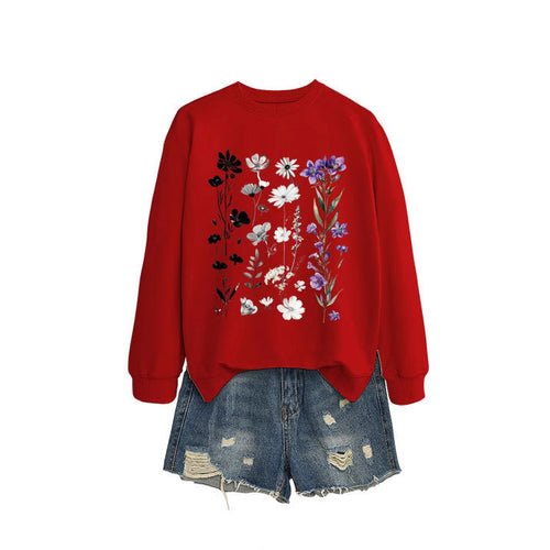 Sweat-shirt femme avec design graphique floral et doublure intérieure douce Chic & Stil