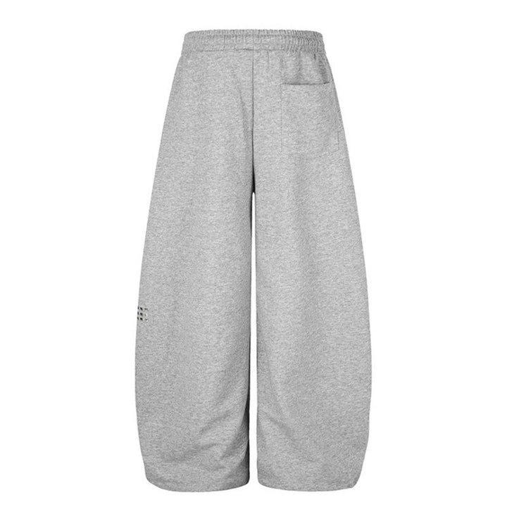 Women's Palazzo Sweatpants in Culotte Style with High Waist, Drawstring, Text Print and Rhinestone Trim Amarae
