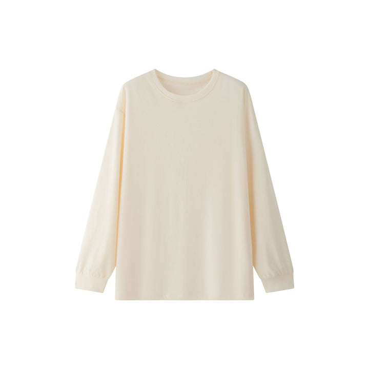 Women's Lightweight Relax Sweatshirt made of Cotton Jersey with Dropped Shoulder and Rounded Hem
