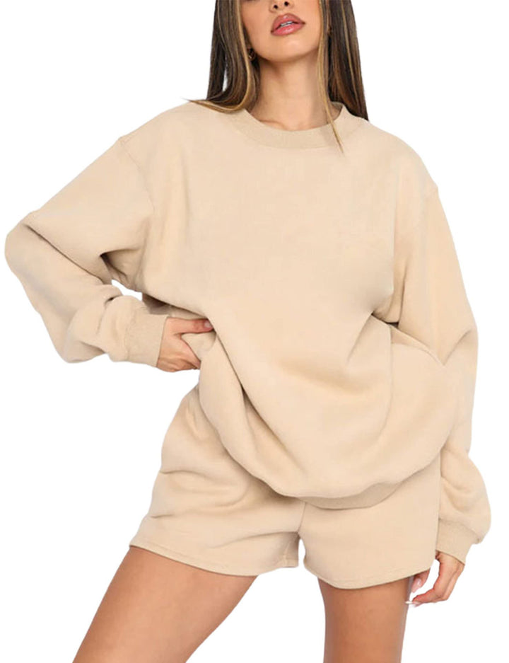 Amarae women's sporty sweatshirt and shorts set
