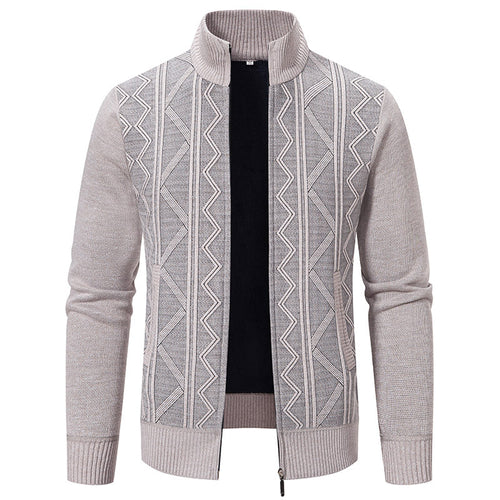 Men's knit jacket with high collar and zipper Amarae