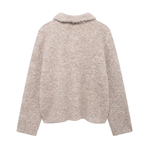 Ladies plush coat with decorative buttons Amarae