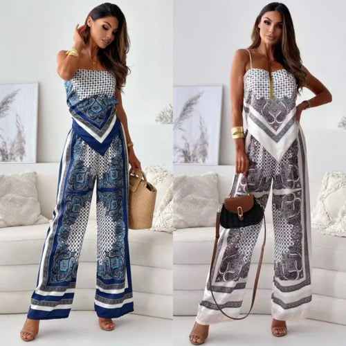 Ladies jumpsuit with wide legs and elegant pattern Amarae