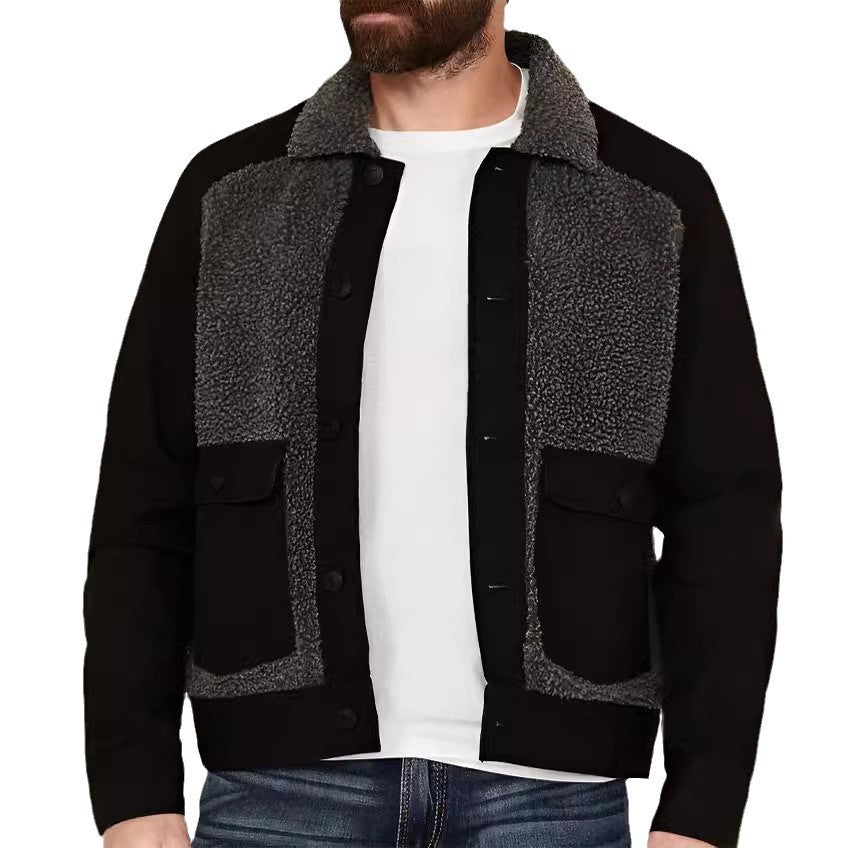 Casual fleece jacket for men with structured collar Amarae