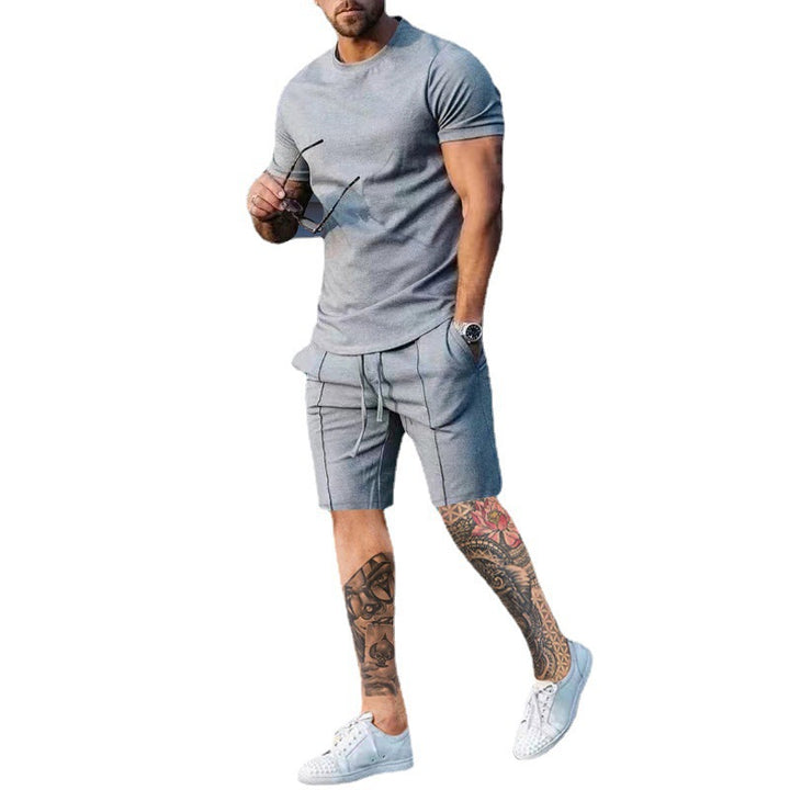 Men Short Sleeve Sports Set in Breathable Material with Elastic Waist and Side Pockets Lune London