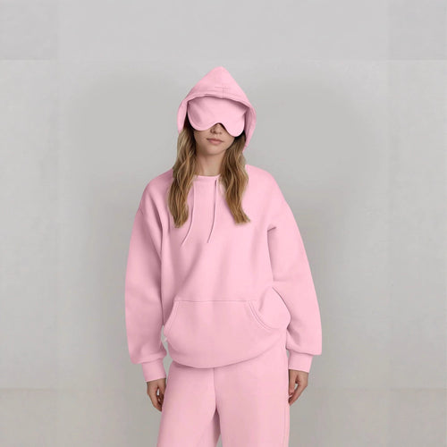Ladies oversized hoodie with integrated sleep mask design Amarae